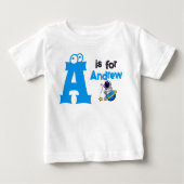 Fügen Sie Ihren Namen Baby Boy Letter ist für den Baby T-shirt (Vorderseite)