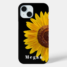 Fügen Sie Ihren Namen Black Vintag Fun Sonnenblume Case-Mate iPhone Hülle