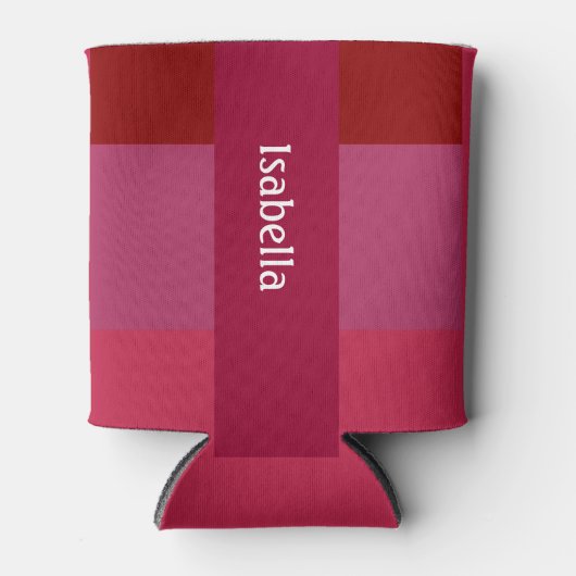 Fügen Sie Ihren Namen Bold Red & Pinks hinzu Dosenkühler (Vorderseite)
