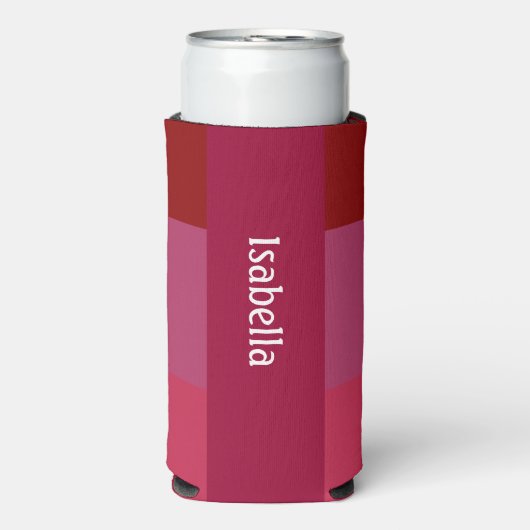 Fügen Sie Ihren Namen Bold Red & Pinks hinzu Selters Dosenkühler (Seltzer Vorderseite)