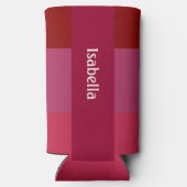 Fügen Sie Ihren Namen Bold Red & Pinks hinzu Selters Dosenkühler (Rückseite)