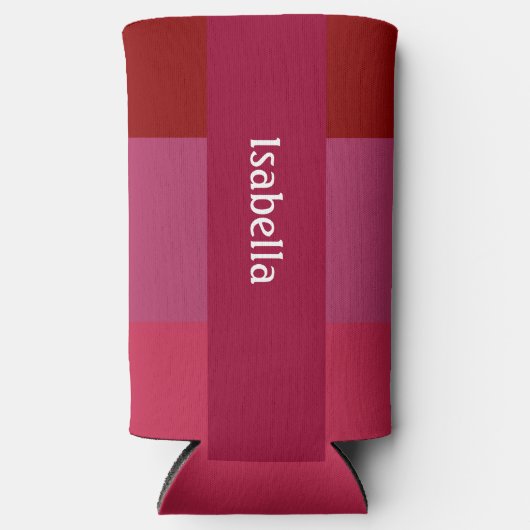 Fügen Sie Ihren Namen Bold Red & Pinks hinzu Selters Dosenkühler (Vorderseite)