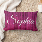 Fügen Sie Ihren Namen Bright Pink Velvet Textur dr Lendenkissen (Decke)