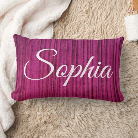 Fügen Sie Ihren Namen Bright Pink Velvet Textur dr Lendenkissen (Decke)