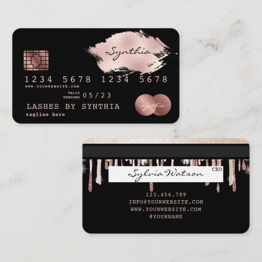 Fügen Sie Ihren Namen Credit Card Styling Gold hin Visitenkarte (Vorne/Hinten)