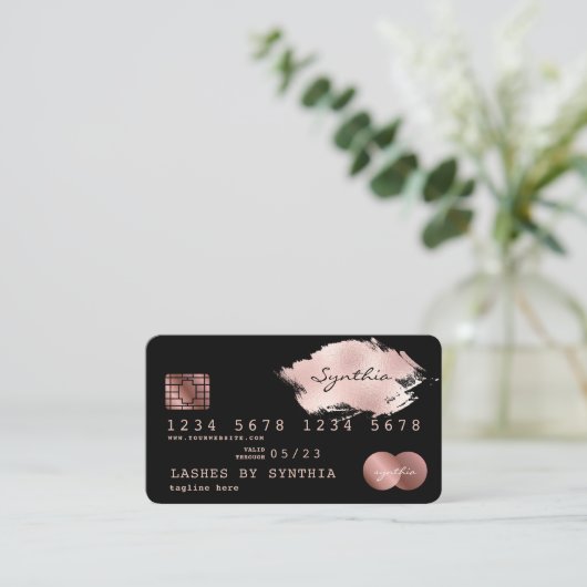 Fügen Sie Ihren Namen Credit Card Styling Gold hin Visitenkarte (Stehend Vorderseite)