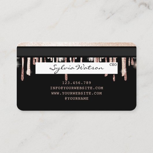 Fügen Sie Ihren Namen Credit Card Styling Gold hin Visitenkarte (Rückseite)