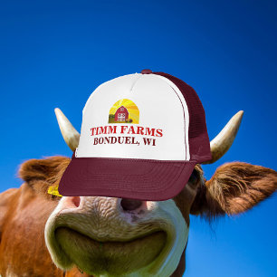 Fügen Sie Ihren Namen dem Red Barn Big Sun Sky Bau Truckerkappe