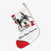 Fügen Sie Ihren Namen doppelseitige Santa Pets hin Kleiner Weihnachtsstrumpf (Rückseite (Hängend))