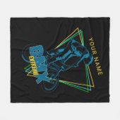 Fügen Sie Ihren Namen Extreme BMX Geometric hinzu Fleecedecke (Vorderseite (Horizontal))