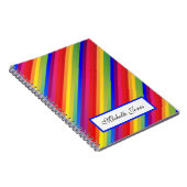 Fügen Sie Ihren Namen farbenfrohe Regenbogendesign Notizblock (Rechte Seite)