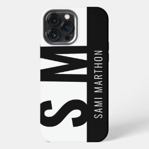 Fügen Sie Ihren Namen Fettdruck Initialen Monogram iPhone 13 Pro Max Hülle