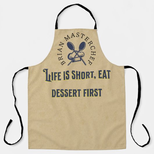 Fügen Sie Ihren Namen Funny Sprichwort Rustic Chef Schürze (Vorderseite)