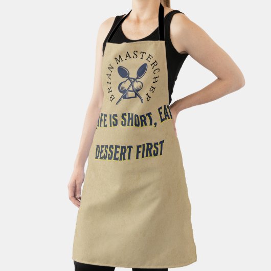 Fügen Sie Ihren Namen Funny Sprichwort Rustic Chef Schürze (InSitu)