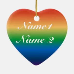 FÜGEN SIE IHREN NAMEN GAY HEIRAT Erste Weihnachten Keramikornament