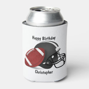 Fügen Sie Ihren Namen Happy Birthday Football hin Dosenkühler