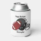 Fügen Sie Ihren Namen Happy Birthday Football hinz Dosenkühler (Kanne Rückseite)