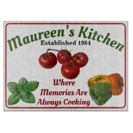 "Fügen Sie Ihren Namen hinzu" Küchenglasabteilung Schneidebrett