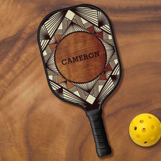 Fügen Sie Ihren Namen Holz Elegante Moderne Maskul Pickleball Schläger