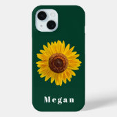 Fügen Sie Ihren Namen Jäger Grün Gelbe Sonnenblume Case-Mate iPhone Hülle (Rückseite)