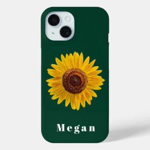 Fügen Sie Ihren Namen Jäger Grün Gelbe Sonnenblume Case-Mate iPhone Hülle