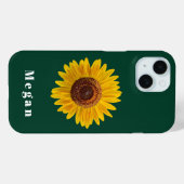 Fügen Sie Ihren Namen Jäger Grün Gelbe Sonnenblume Case-Mate iPhone Hülle (Rückseite (Horizontal))