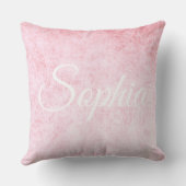 Fügen Sie Ihren Namen Light Pink Velvet Textur dru Kissen (Rückseite)