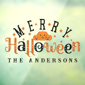 Fügen Sie Ihren Namen MerHalloween Custom hinzu Fensteraufkleber (Blatt 3)