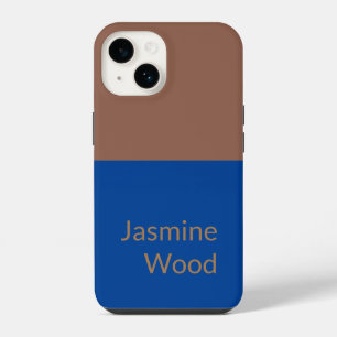 Fügen Sie Ihren Namen Modern Minimalistisch Blau B iPhone 14 Hülle