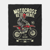 Fügen Sie Ihren Namen Motocross Retro Rebellen Mei Fleecedecke (Vorderseite)