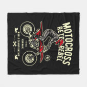 Fügen Sie Ihren Namen Motocross Retro Rebellen Mei Fleecedecke (Vorderseite (Horizontal))