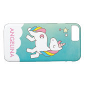 Fügen Sie Ihren Namen Niedlich magisches Einhorn P Case-Mate iPhone Hülle (Rückseite (Horizontal))