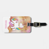 Fügen Sie Ihren Namen Niedlich magisches Einhorn P Gepäckanhänger (Vorderseite horizontal)