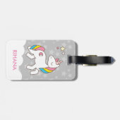 Fügen Sie Ihren Namen Niedlich magisches Einhorn P Gepäckanhänger (Rückseite horizontal)