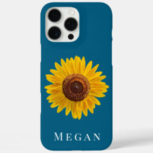 Fügen Sie Ihren Namen Ocean Blue Yellow Sunflower iPhone 16 Pro Max Hülle