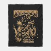Fügen Sie Ihren Namen oder Teamname Motocross Ride Fleecedecke (Vorderseite)