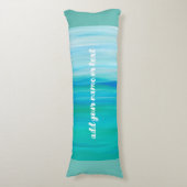 Fügen Sie Ihren Namen oder Text Ozeanblau Wasserfa Seitenschläferkissen (Vorderseite Vertikal)