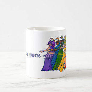 Fügen Sie Ihren Namen Rainbow Bly Dancer Art Bly D Kaffeetasse