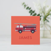 Fügen Sie Ihren Namen Red Fire LKW Personalisiert  (Stehend Vorderseite)