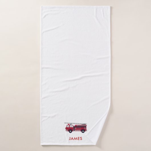 Fügen Sie Ihren Namen Red Fire LKW Personalisiert Badhandtuch Set (Badehandtuch)
