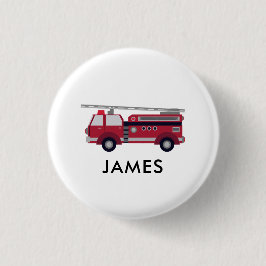 Fügen Sie Ihren Namen Red Fire LKW Personalisiert  Button