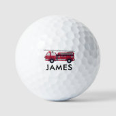 Fügen Sie Ihren Namen Red Fire LKW Personalisiert Golfball (Vorderseite)