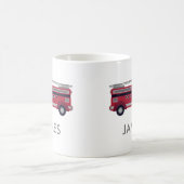 Fügen Sie Ihren Namen Red Fire LKW Personalisiert Kaffeetasse (Mittel)