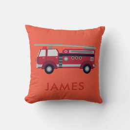 Fügen Sie Ihren Namen Red Fire LKW Personalisiert Kissen