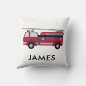 Fügen Sie Ihren Namen Red Fire LKW Personalisiert  Kissen (Rückseite)