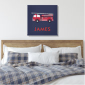 Fügen Sie Ihren Namen Red Fire LKW Personalisiert  Leinwanddruck (Insitu (Schlafzimmer))