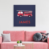 Fügen Sie Ihren Namen Red Fire LKW Personalisiert  Leinwanddruck (Insitu (Wohnzimmer))