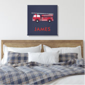 Fügen Sie Ihren Namen Red Fire LKW Personalisiert Leinwanddruck (Insitu (Schlafzimmer))