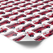 Fügen Sie Ihren Namen Red Fire LKW Personalisiert  Poster (Ecke)