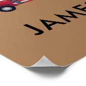 Fügen Sie Ihren Namen Red Fire LKW Personalisiert Poster (Ecke)